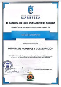 ProDunas Marbella recibie reconocimiento