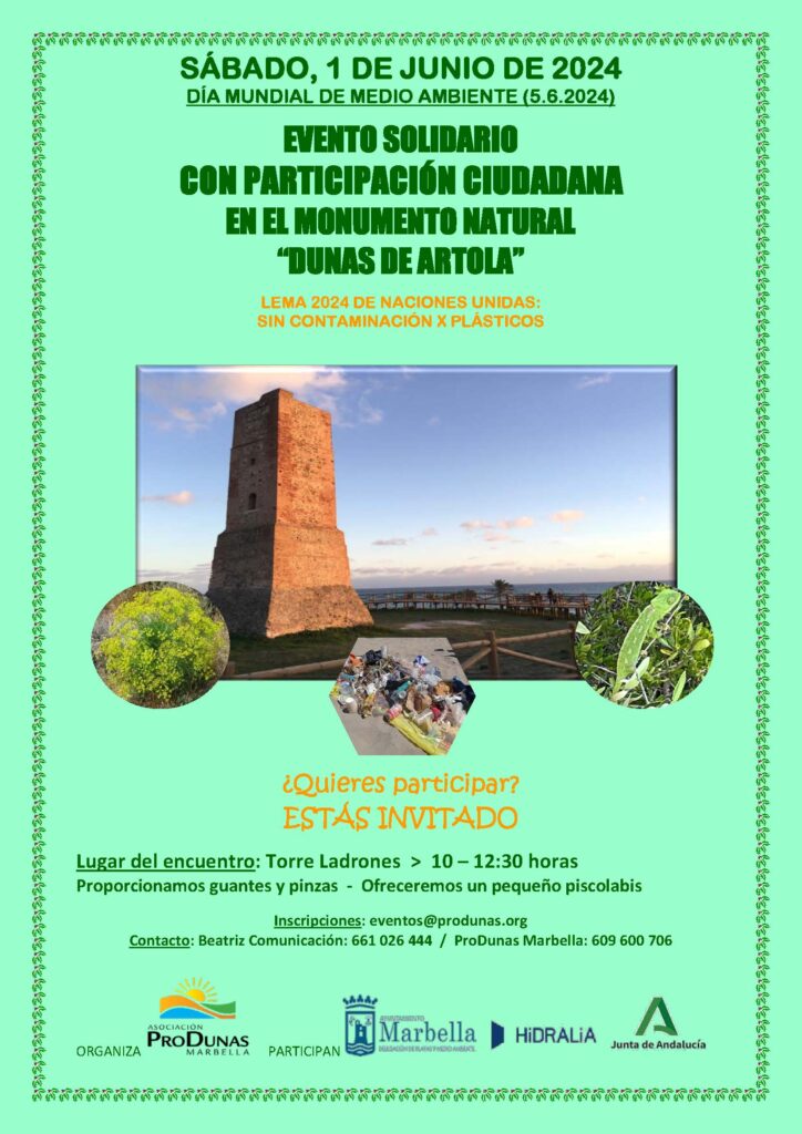 Evento Solidario en el Monumento Natural "Dunas de Artola" para Conmemorar el Día Mundial del Medio Ambiente Evento Solidario en Dunas de Artola por el Día Mundial del Medio Ambiente